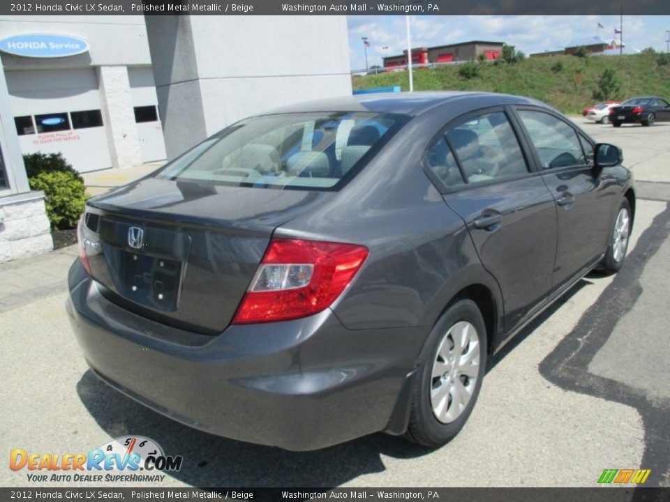 2012 Honda Civic LX Sedan Polished Metal Metallic / Beige Photo #4