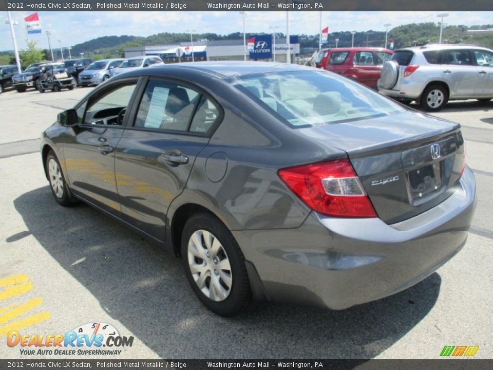 2012 Honda Civic LX Sedan Polished Metal Metallic / Beige Photo #6