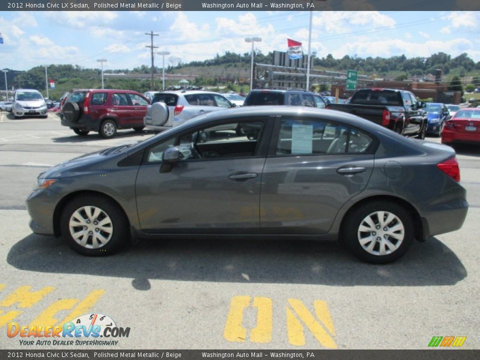 2012 Honda Civic LX Sedan Polished Metal Metallic / Beige Photo #7