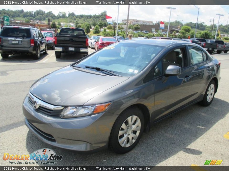 2012 Honda Civic LX Sedan Polished Metal Metallic / Beige Photo #8