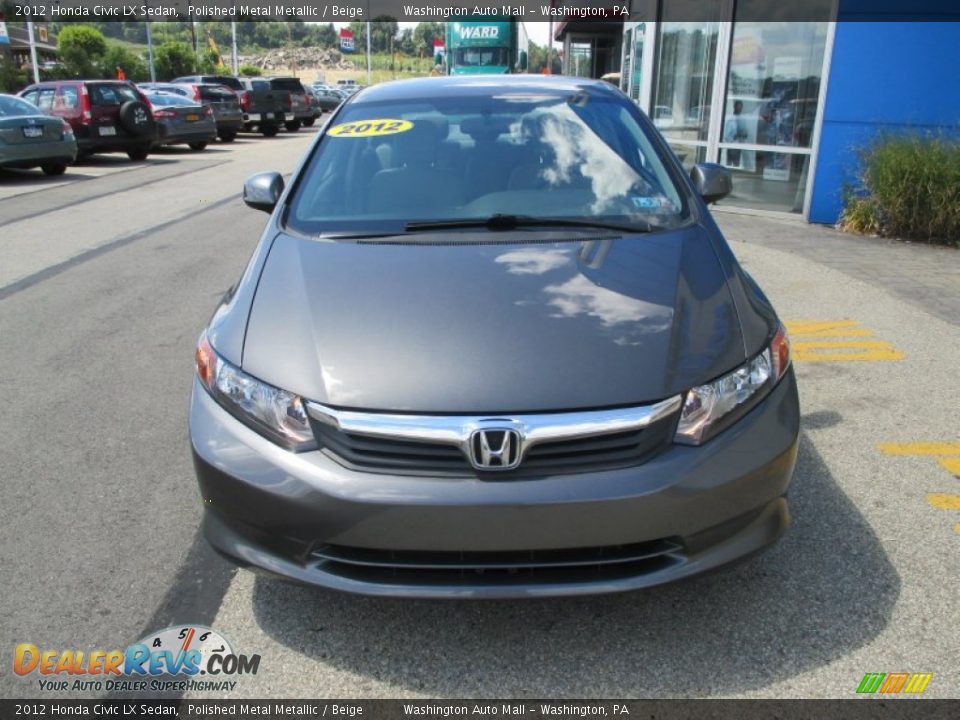 2012 Honda Civic LX Sedan Polished Metal Metallic / Beige Photo #9