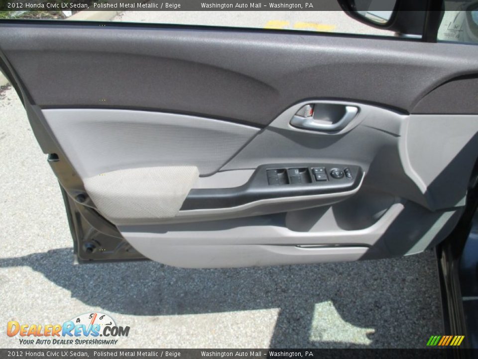 2012 Honda Civic LX Sedan Polished Metal Metallic / Beige Photo #11