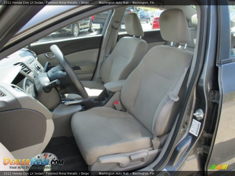 2012 Honda Civic LX Sedan Polished Metal Metallic / Beige Photo #12