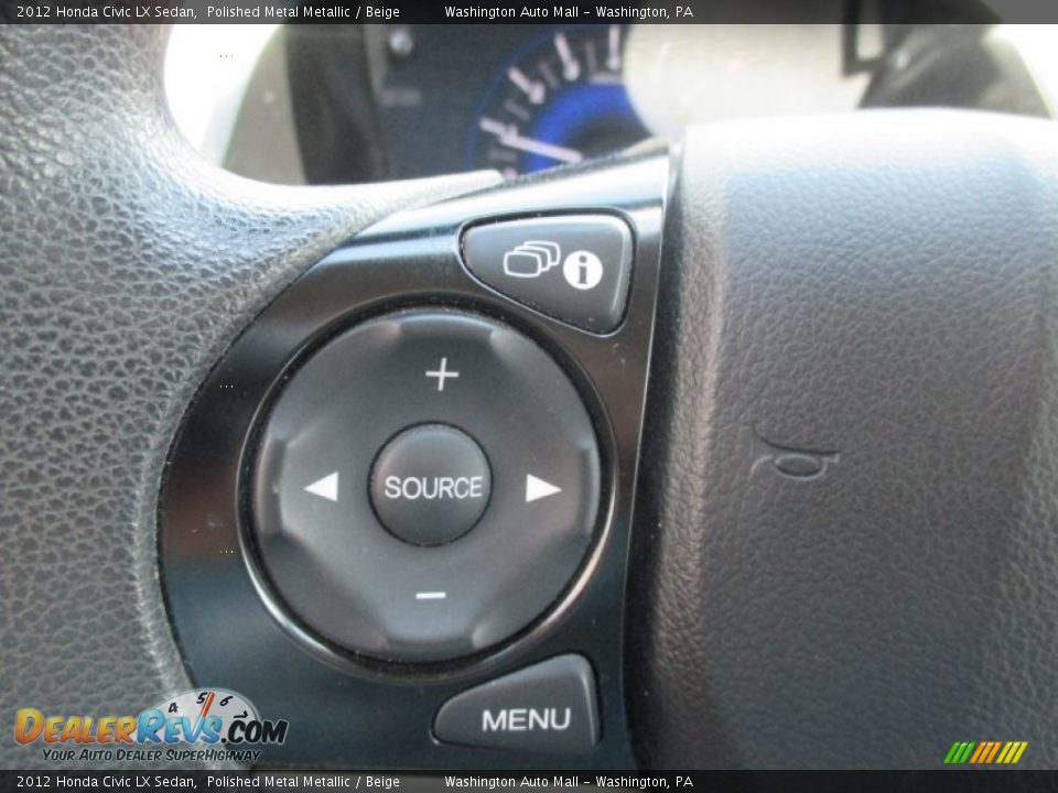 2012 Honda Civic LX Sedan Polished Metal Metallic / Beige Photo #16