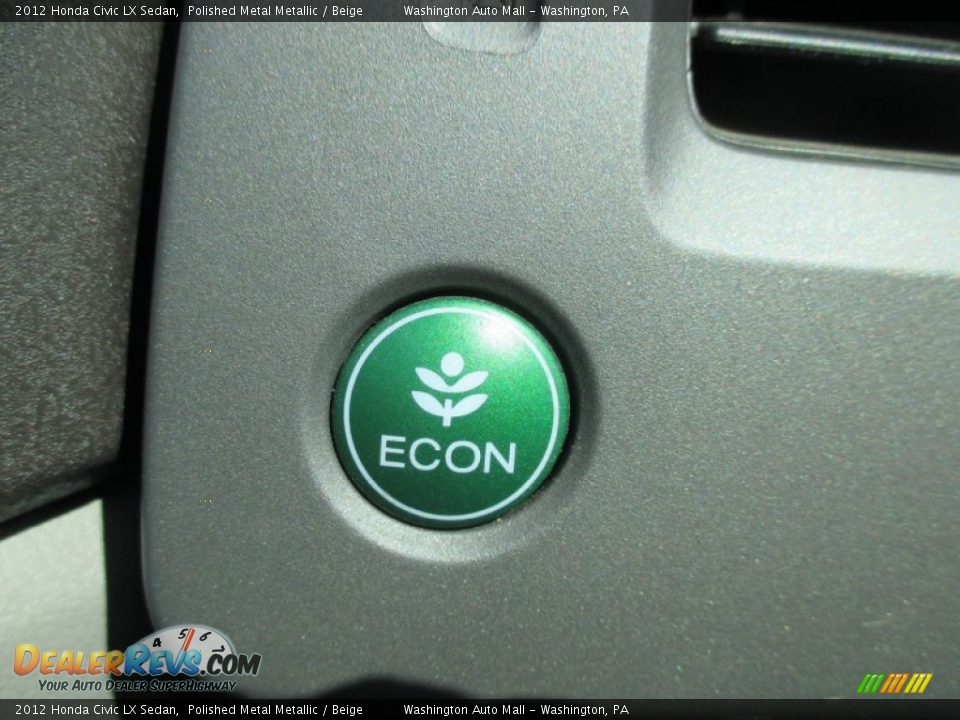 2012 Honda Civic LX Sedan Polished Metal Metallic / Beige Photo #17