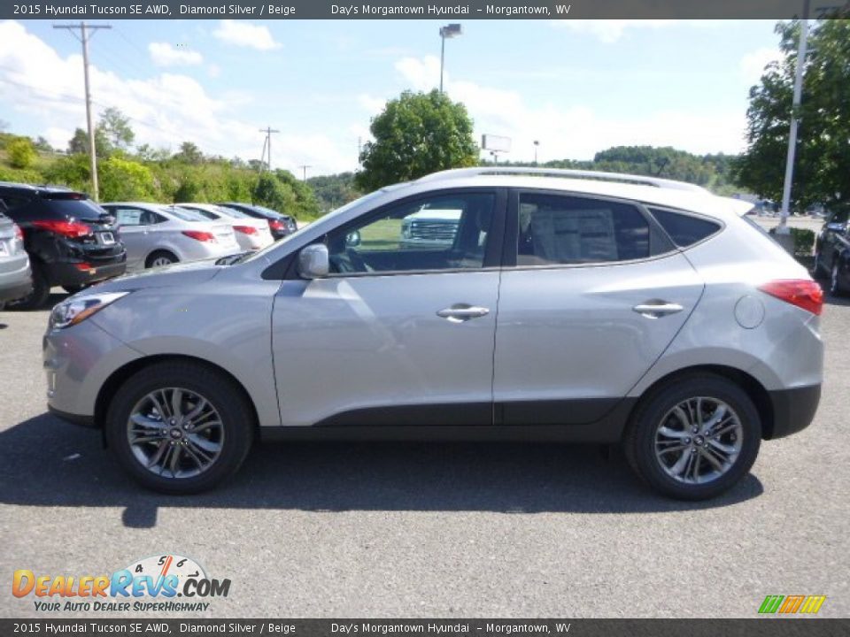 2015 Hyundai Tucson SE AWD Diamond Silver / Beige Photo #9