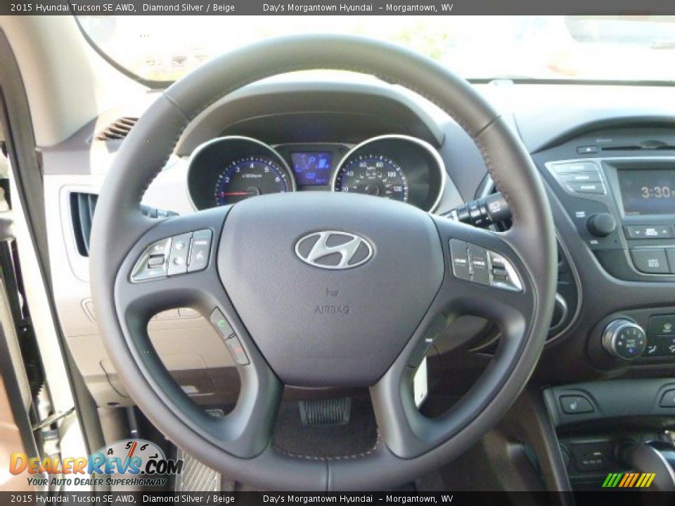 2015 Hyundai Tucson SE AWD Diamond Silver / Beige Photo #15