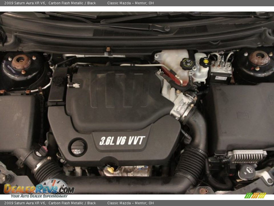 2009 Saturn Aura XR V6 Carbon Flash Metallic / Black Photo #14