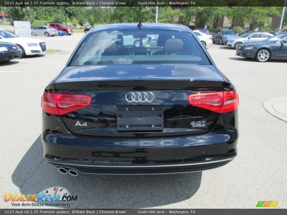 2016 Audi A4 2.0T Premium quattro Brilliant Black / Chestnut Brown Photo #5
