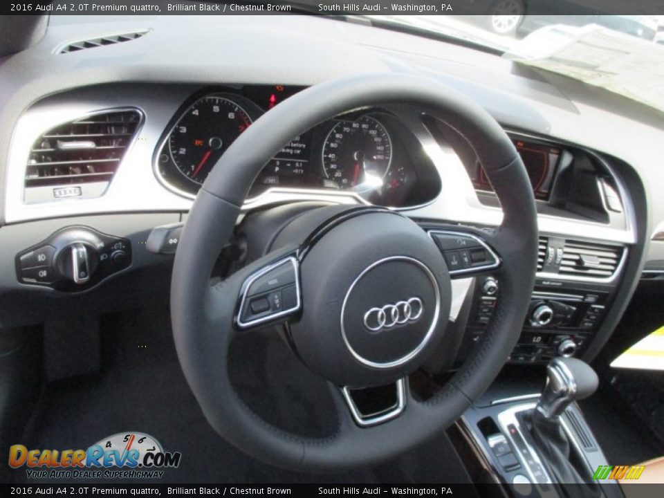 2016 Audi A4 2.0T Premium quattro Brilliant Black / Chestnut Brown Photo #24