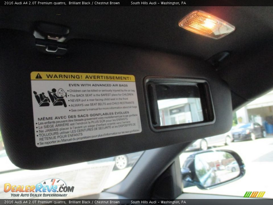 2016 Audi A4 2.0T Premium quattro Brilliant Black / Chestnut Brown Photo #30