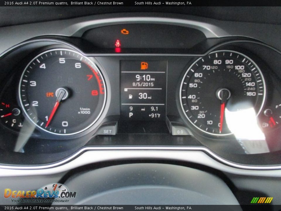 2016 Audi A4 2.0T Premium quattro Brilliant Black / Chestnut Brown Photo #35