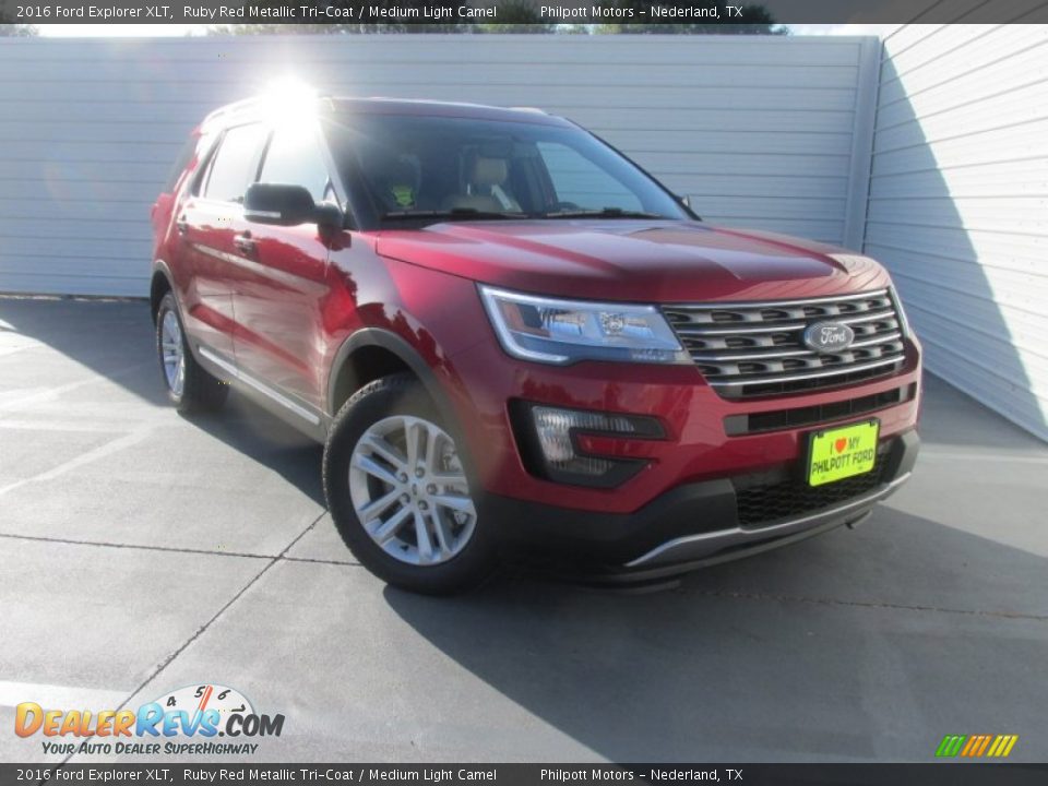 2016 Ford Explorer XLT Ruby Red Metallic Tri-Coat / Medium Light Camel Photo #1