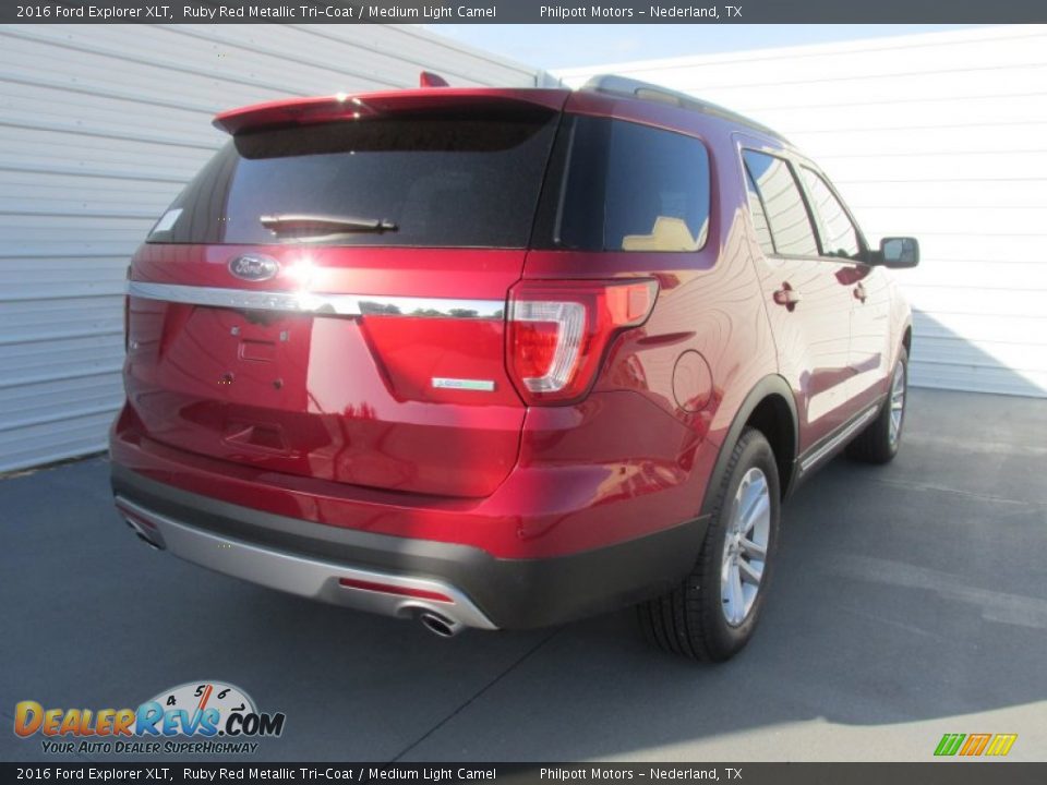 2016 Ford Explorer XLT Ruby Red Metallic Tri-Coat / Medium Light Camel Photo #4