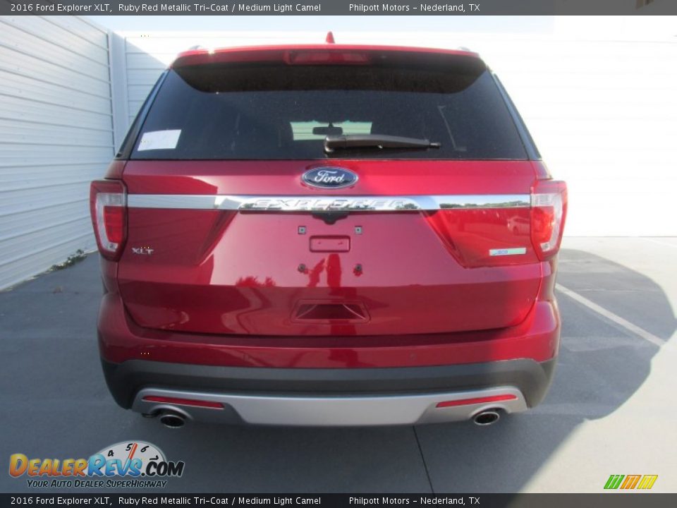 2016 Ford Explorer XLT Ruby Red Metallic Tri-Coat / Medium Light Camel Photo #5