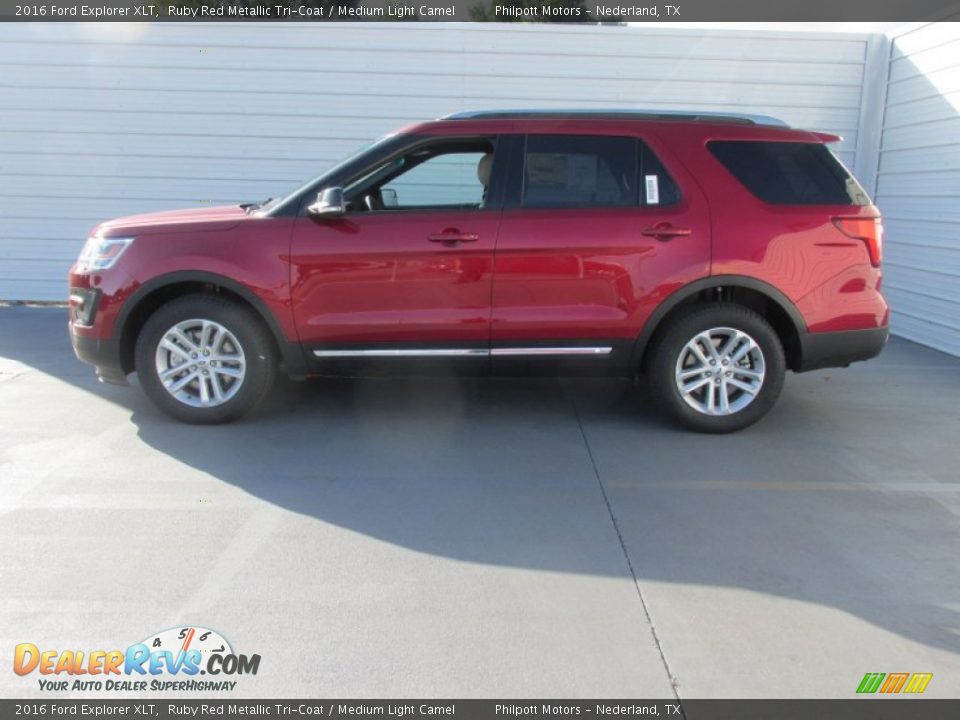 2016 Ford Explorer XLT Ruby Red Metallic Tri-Coat / Medium Light Camel Photo #6
