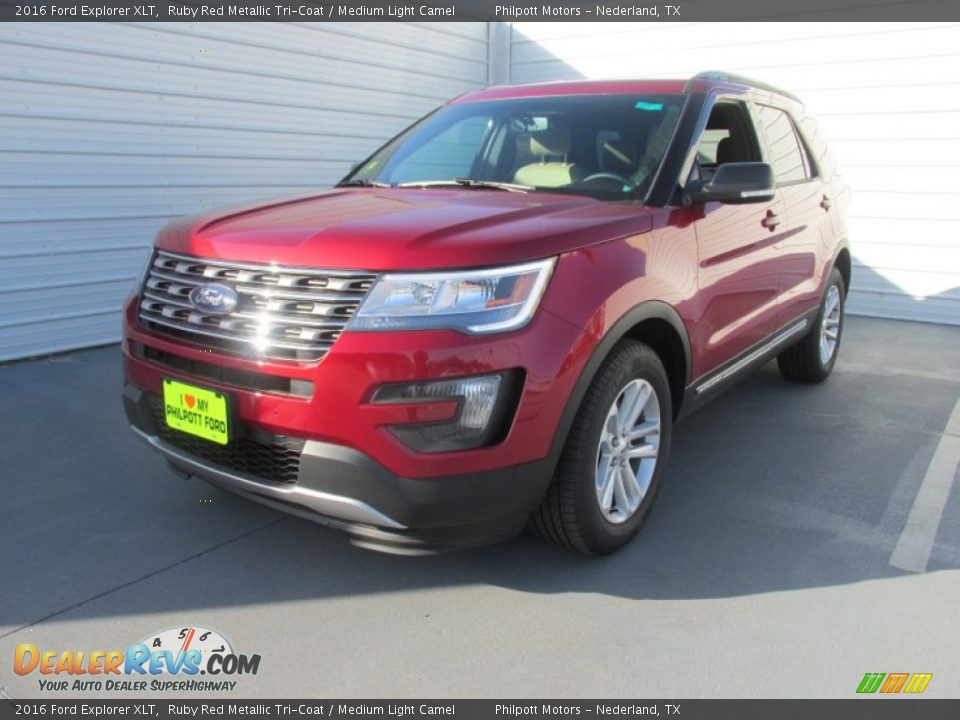 2016 Ford Explorer XLT Ruby Red Metallic Tri-Coat / Medium Light Camel Photo #7