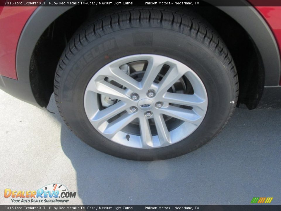 2016 Ford Explorer XLT Ruby Red Metallic Tri-Coat / Medium Light Camel Photo #11