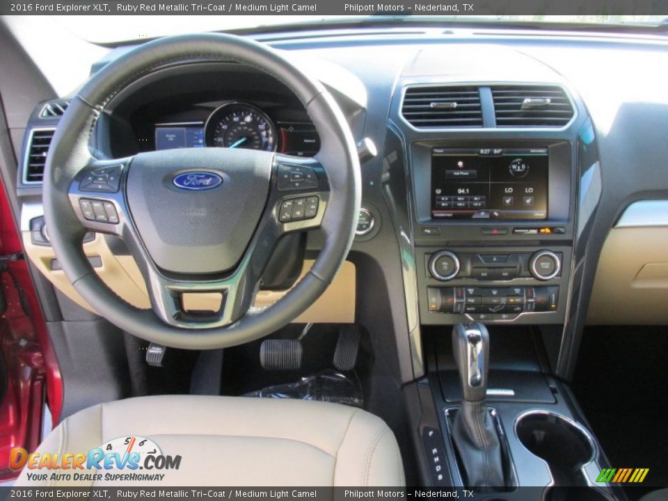2016 Ford Explorer XLT Ruby Red Metallic Tri-Coat / Medium Light Camel Photo #26