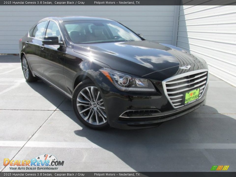 2015 Hyundai Genesis 3.8 Sedan Caspian Black / Gray Photo #1