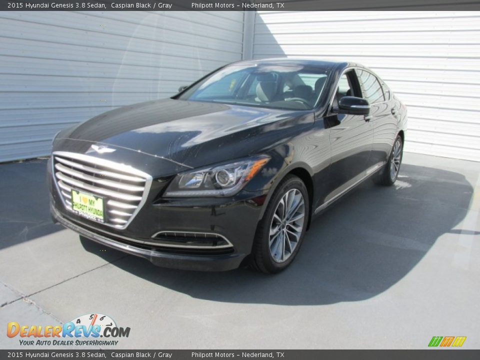 2015 Hyundai Genesis 3.8 Sedan Caspian Black / Gray Photo #7