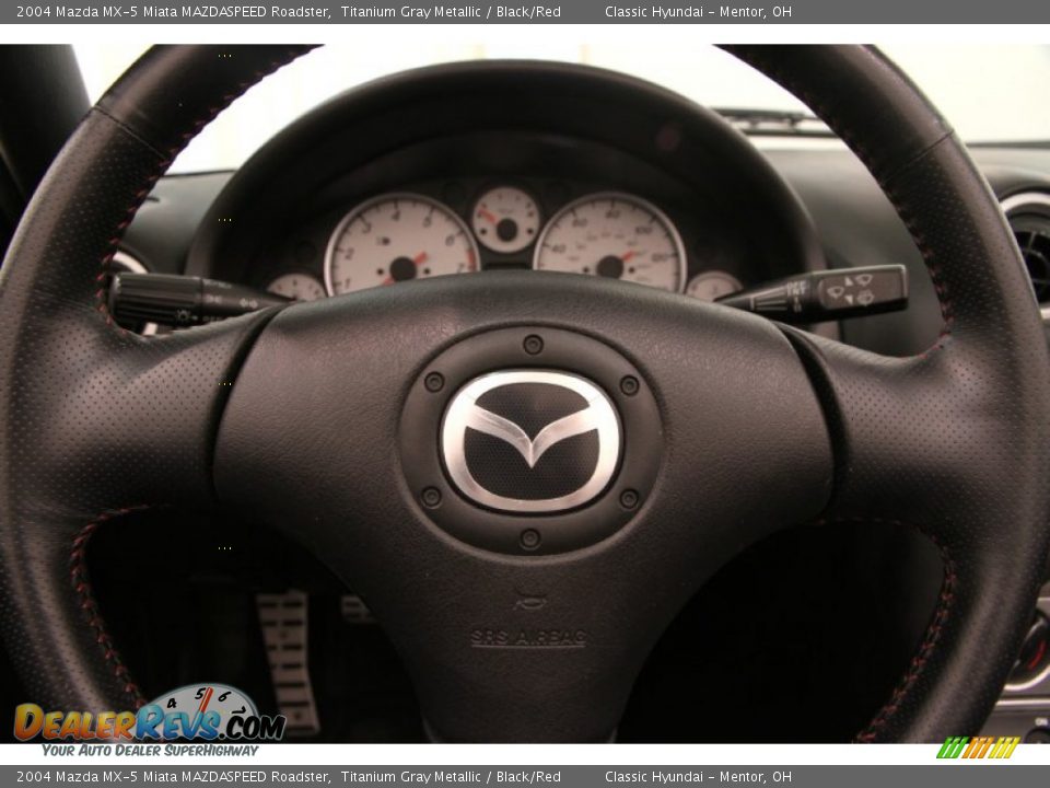 2004 Mazda MX-5 Miata MAZDASPEED Roadster Titanium Gray Metallic / Black/Red Photo #8