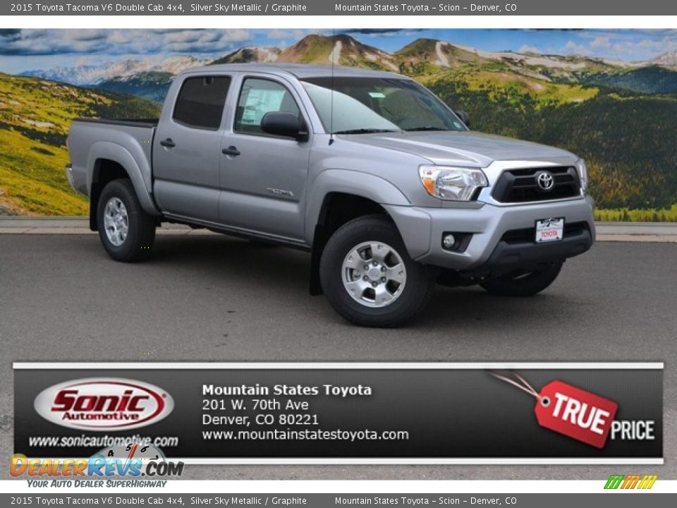 2015 Toyota Tacoma V6 Double Cab 4x4 Silver Sky Metallic / Graphite Photo #1