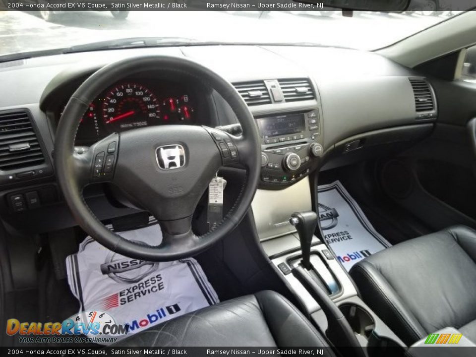 2004 Honda Accord EX V6 Coupe Satin Silver Metallic / Black Photo #12