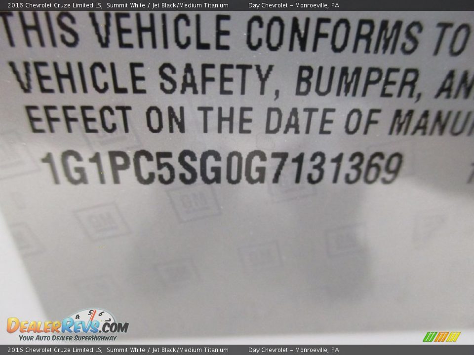 2016 Chevrolet Cruze Limited LS Summit White / Jet Black/Medium Titanium Photo #19