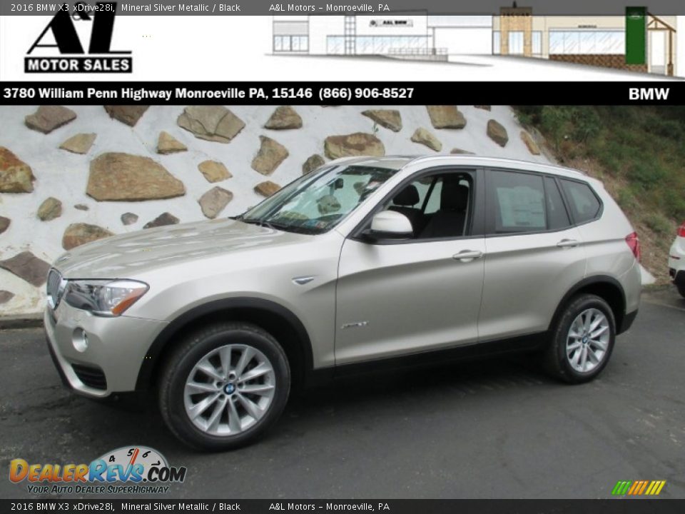 2016 BMW X3 xDrive28i Mineral Silver Metallic / Black Photo #1
