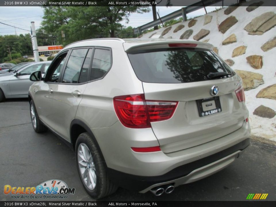 2016 BMW X3 xDrive28i Mineral Silver Metallic / Black Photo #4