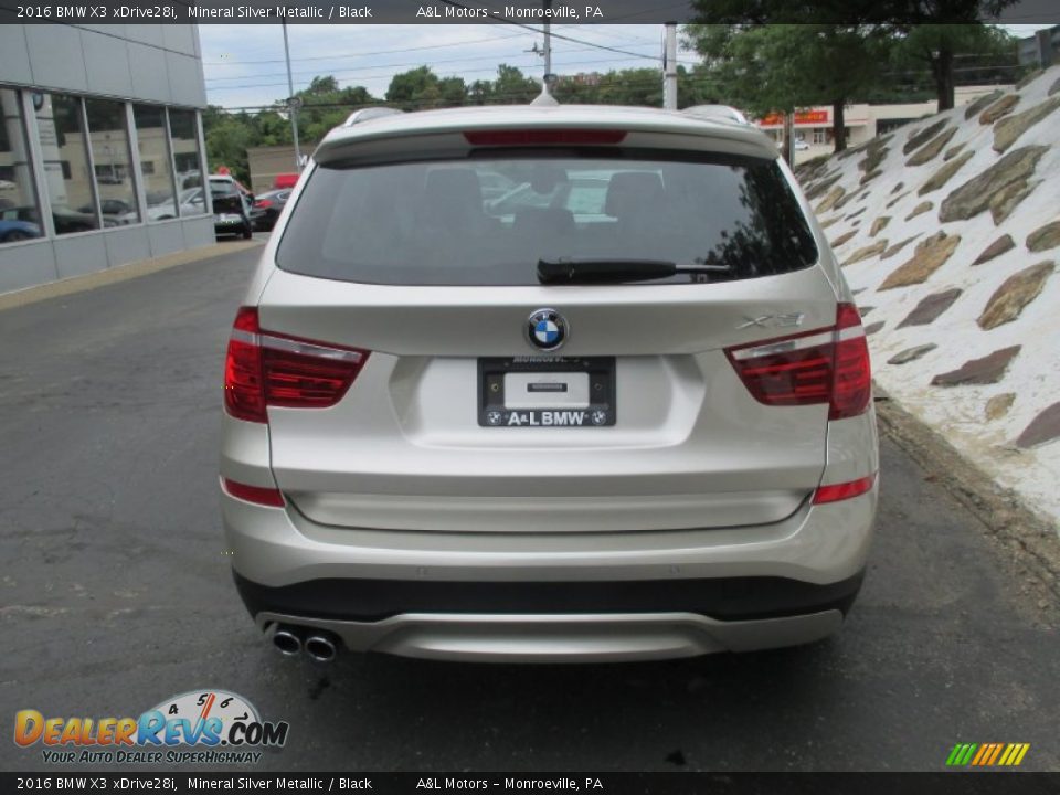 2016 BMW X3 xDrive28i Mineral Silver Metallic / Black Photo #5