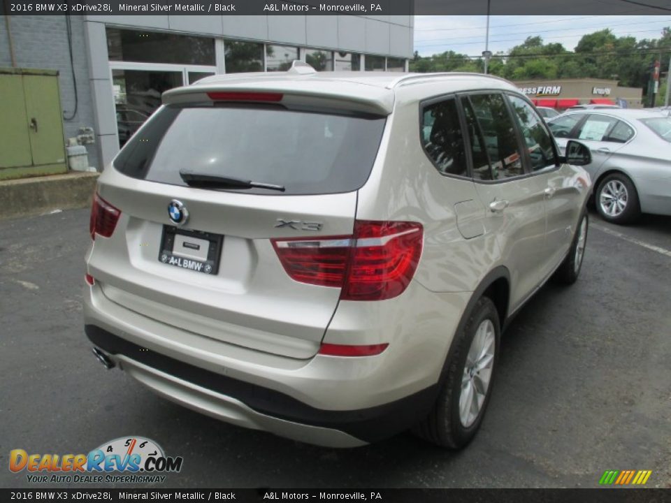 2016 BMW X3 xDrive28i Mineral Silver Metallic / Black Photo #6