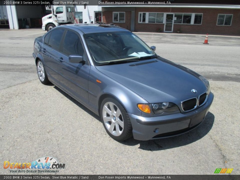 2003 BMW 3 Series 325i Sedan Steel Blue Metallic / Sand Photo #1