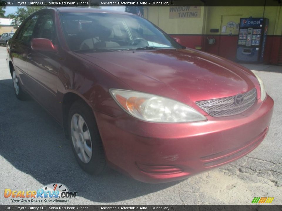 2002 Toyota Camry XLE Salsa Red Pearl / Stone Photo #1