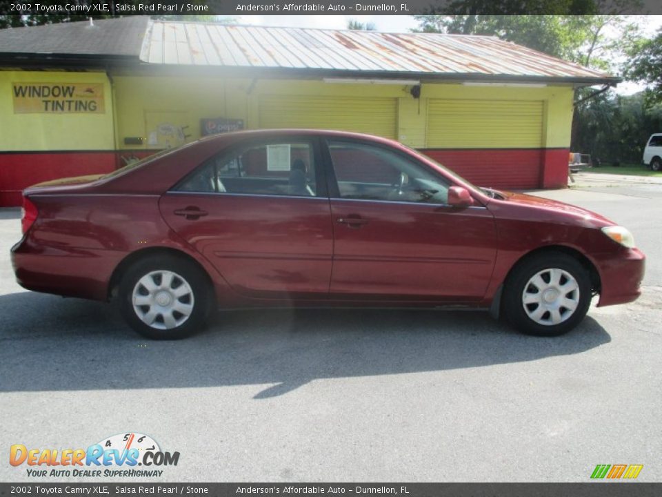 2002 Toyota Camry XLE Salsa Red Pearl / Stone Photo #2