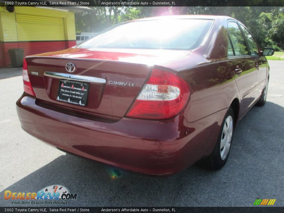 2002 Toyota Camry XLE Salsa Red Pearl / Stone Photo #3