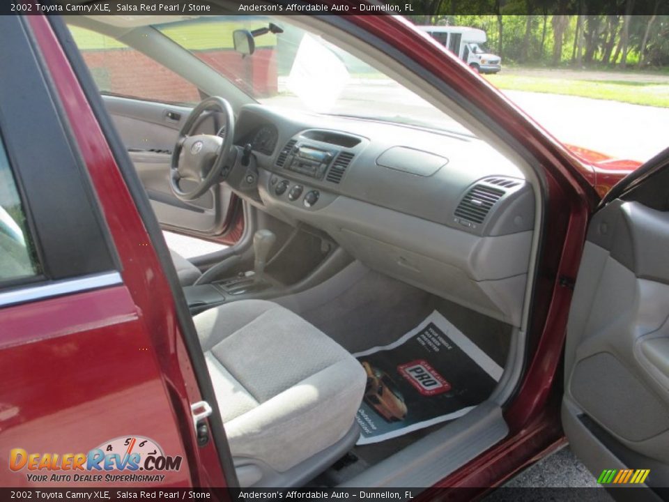 2002 Toyota Camry XLE Salsa Red Pearl / Stone Photo #13