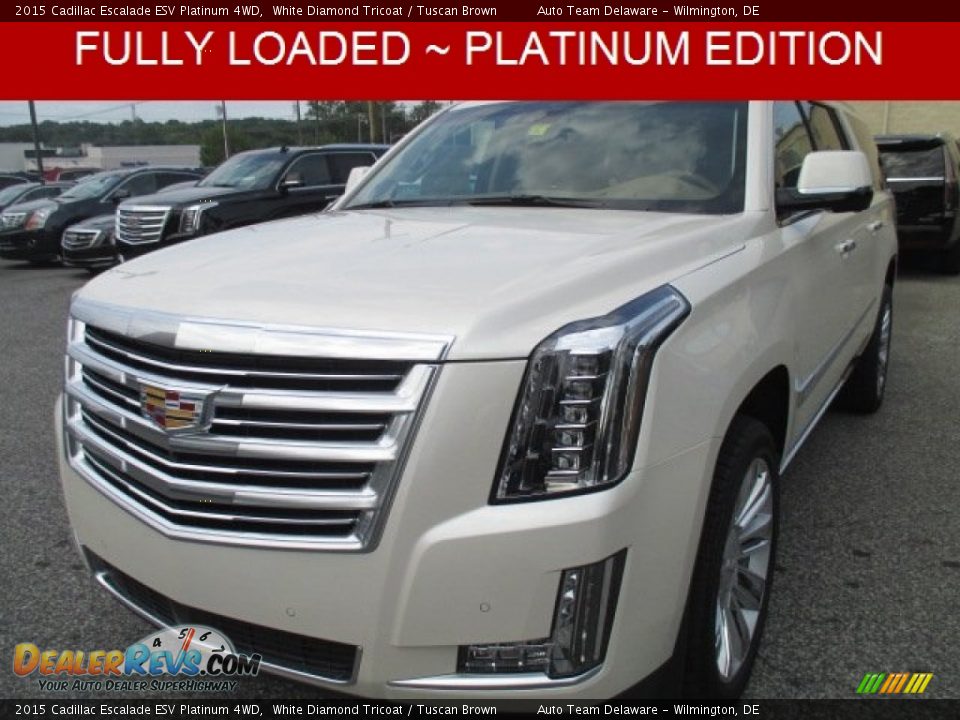 2015 Cadillac Escalade ESV Platinum 4WD White Diamond Tricoat / Tuscan Brown Photo #1