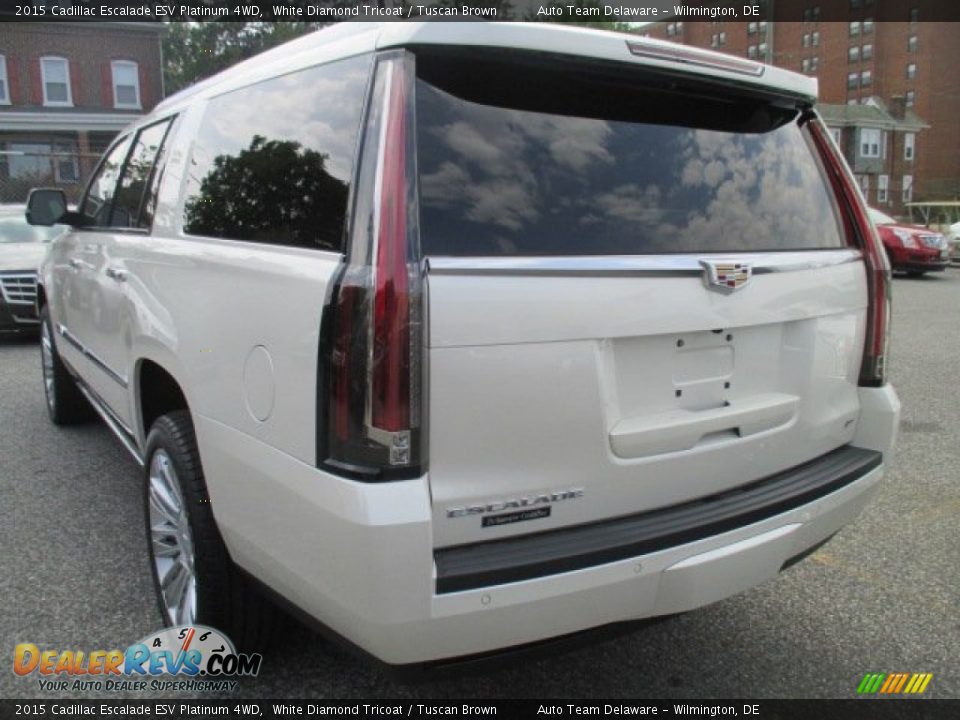 2015 Cadillac Escalade ESV Platinum 4WD White Diamond Tricoat / Tuscan Brown Photo #2