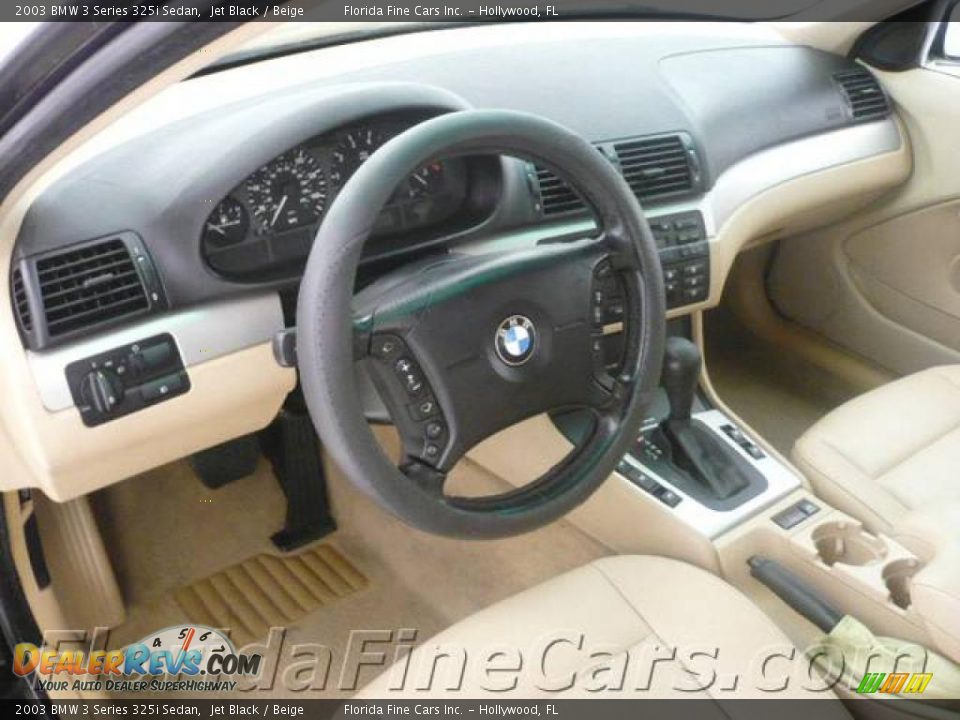 2003 BMW 3 Series 325i Sedan Jet Black / Beige Photo #11
