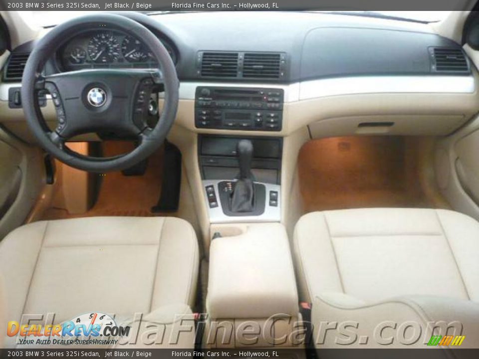 2003 BMW 3 Series 325i Sedan Jet Black / Beige Photo #15