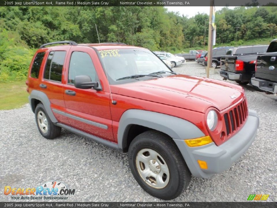 2005 Jeep Liberty Sport 4x4 Flame Red / Medium Slate Gray Photo #3