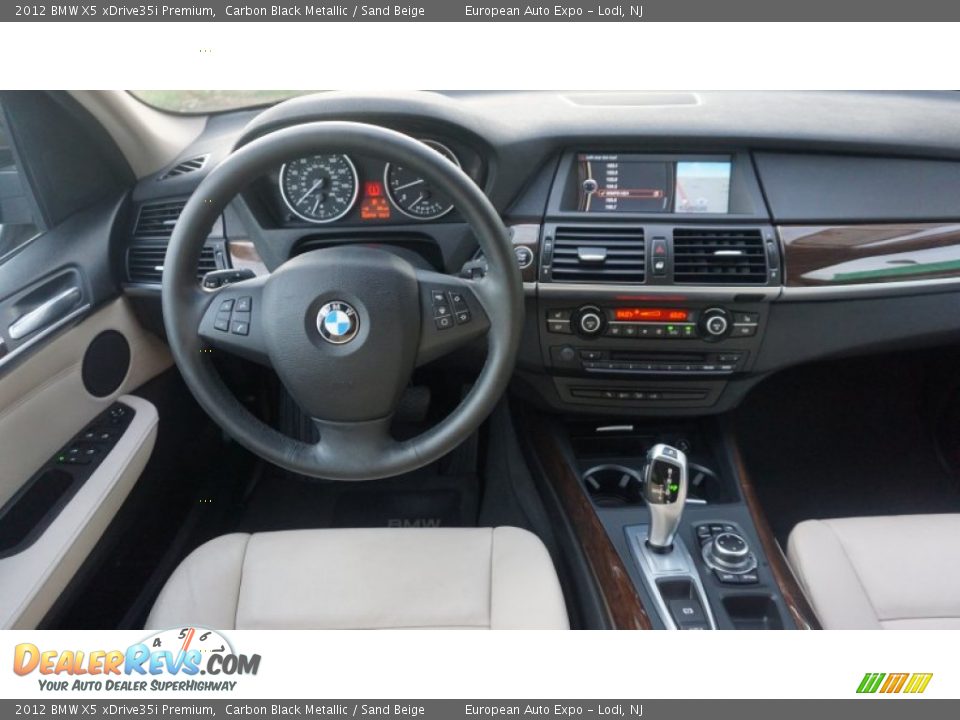 2012 BMW X5 xDrive35i Premium Carbon Black Metallic / Sand Beige Photo #27