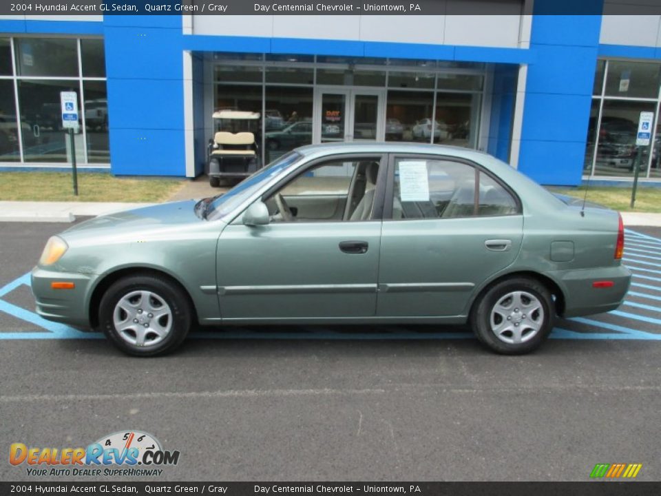 2004 Hyundai Accent GL Sedan Quartz Green / Gray Photo #2