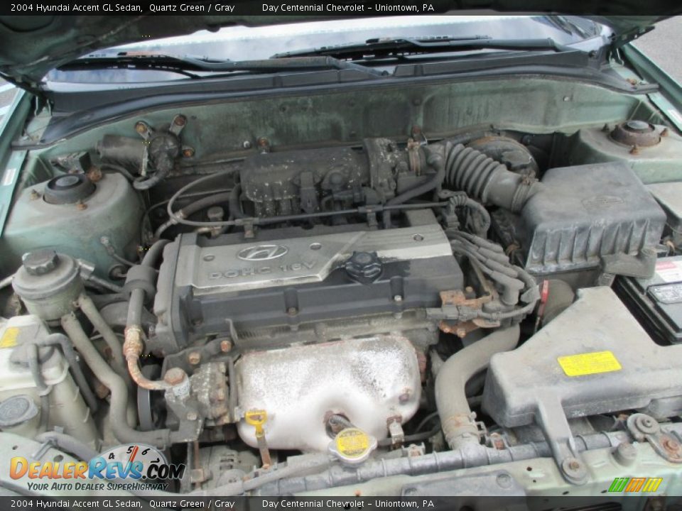 2004 Hyundai Accent GL Sedan Quartz Green / Gray Photo #18