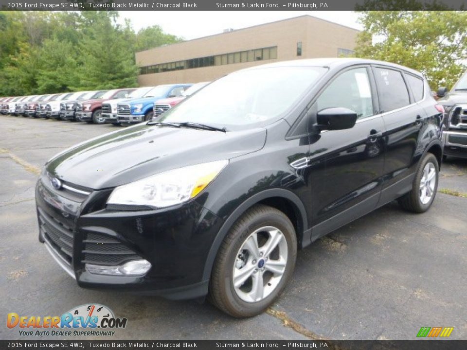 2015 Ford Escape SE 4WD Tuxedo Black Metallic / Charcoal Black Photo #7