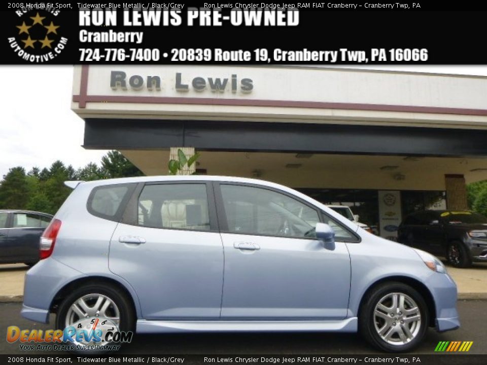 2008 Honda Fit Sport Tidewater Blue Metallic / Black/Grey Photo #1