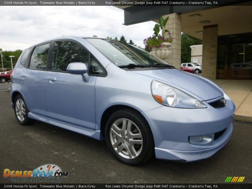 2008 Honda Fit Sport Tidewater Blue Metallic / Black/Grey Photo #3