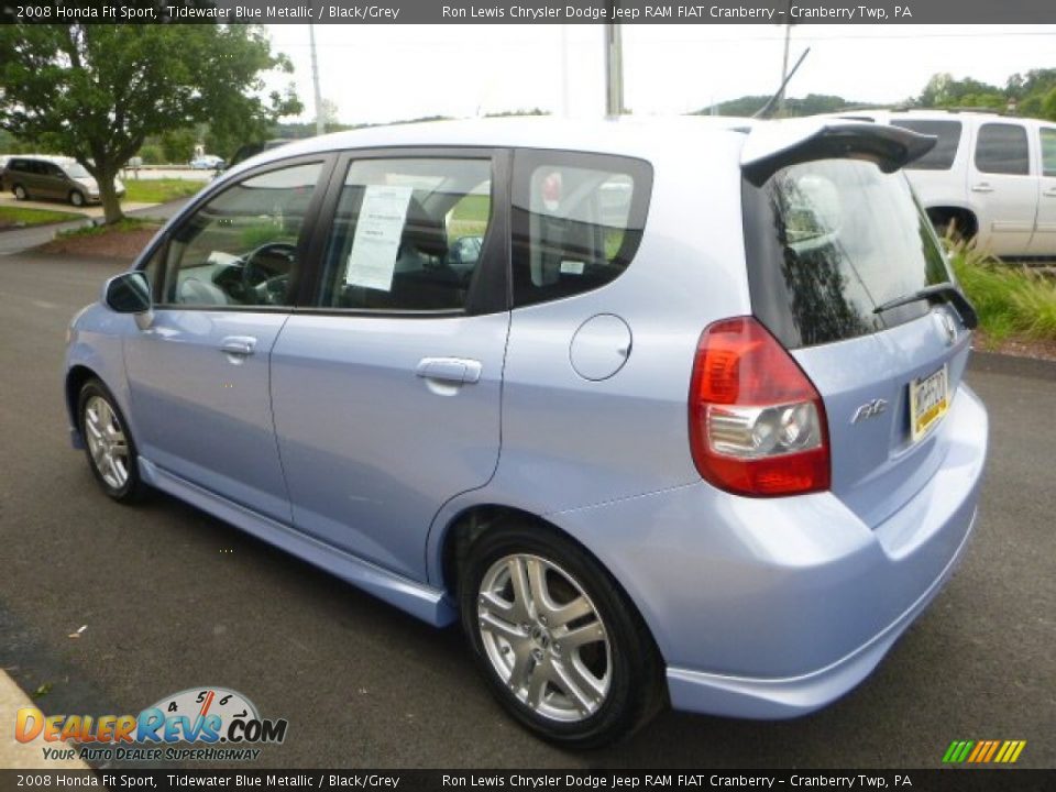 2008 Honda Fit Sport Tidewater Blue Metallic / Black/Grey Photo #8
